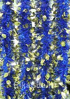 Мишура Лесная-1 d=95мм, L=2м, цвет: золото/синий (штамп Шишки) двухцветная арт. М0712