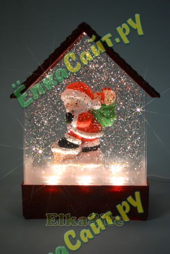 Декоративный светильник Домик «Дед мороз с подарками» - S0002 фото 2