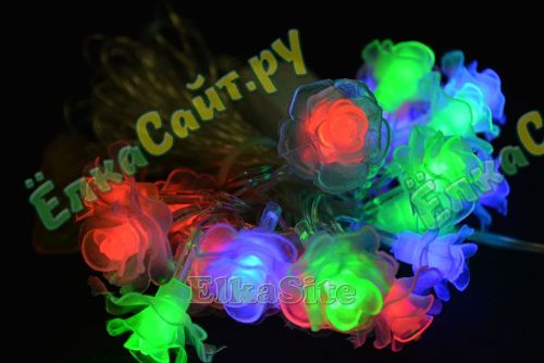 Гирлянда 4.5м. разноцветные Цветочки Хамелеон 20 диодов - JLQ-40LED-6 фото 5