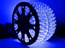 Дюралайт 13 мм. круглый 3600 светодиодов, цвет синий 100м. 24V - GR-RL-R2W-LED-B-24V