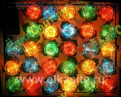 Гирлянда Цветочки 28 разноцветных ламп - 28L03-RGB