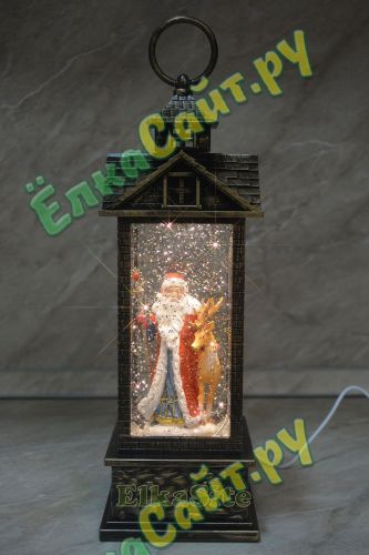 Декоративный фонарь «Дед Мороз с Оленем» - 2108