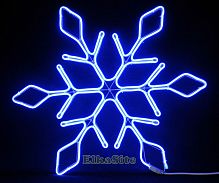 Светодиодная снежинка 67см. (гибкий Неон Flex Led синий) - 7232-67B