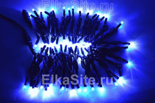 Электрогирлянда уличная 100 бело-синих больших диодов 10м. - WL ШКLED100-WH-BL-BK фото 5