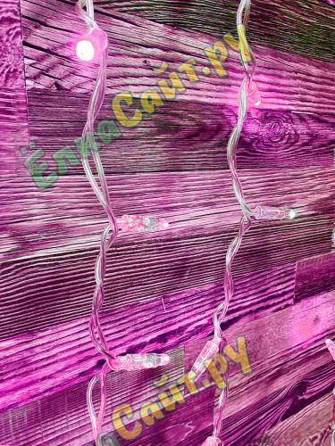 Светодиодный занавес уличный 2x10м. 1700 розовых диодов статика, прозрачный силикон - 21710S P IP65 фото 5