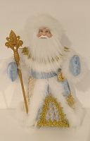 Дед Мороз в голубой шубе и белой шапке 30 см. - 84675