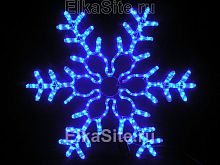 Новогодняя световая Снежинка 80см. (дюралайт синий +FLASHw) - LN 7081BF
