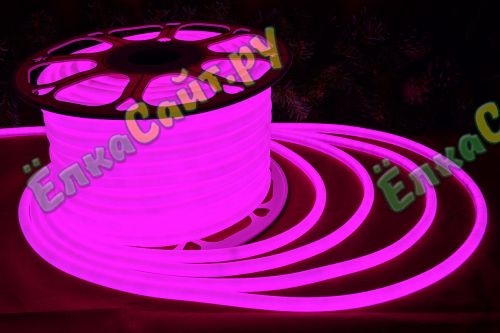 Гибкий неон светодиодный, розовый, бухта 50м, - 142835P