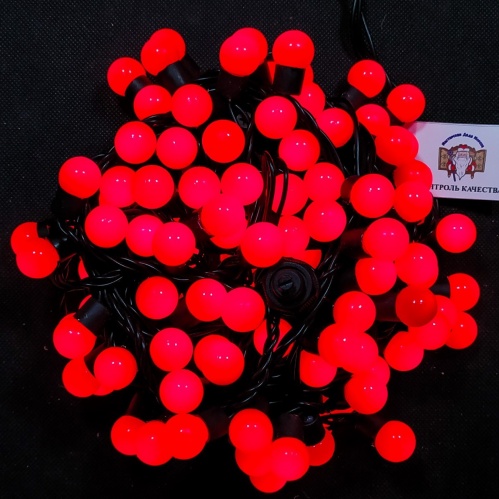 Светодиодная гирлянда Мультишарики (шарик 2,3 см.) 10 м., 100 красных диодов