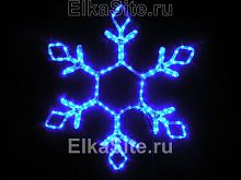 Новогодняя световая Снежинка 65см. (дюралайт 5м. синий +FLASH) - WL SNLED-65FL-BL