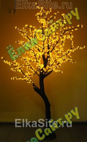 Светодиодное дерево Сакура 2.5 м., 1152 желтых диодов с керамическим стволом - GD SHF25 Y фото 4