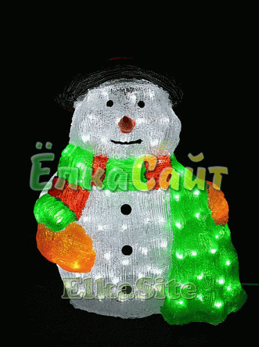 Световая фигура Снеговик с Елкой 55см., акриловый, LED белые - LN 11-011-WH
