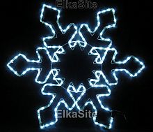 Новогодняя световая Снежинка 80см. (дюралайт 6м. белый +FLASH) - WL SNLED-80FL-WH
