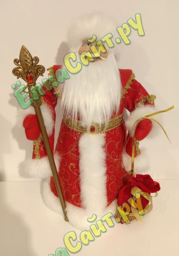 Дед Мороз в красной шубе и белой шапке 60 см. - 84674