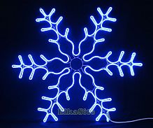 Светодиодная снежинка 86см. (гибкий Неон Flex Led синий) - EC 86-B