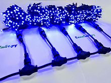 Гирлянда Клип Лайт Спайдер 5х10м. 500 синих диодов, с мерцанием, черный каучук IP65