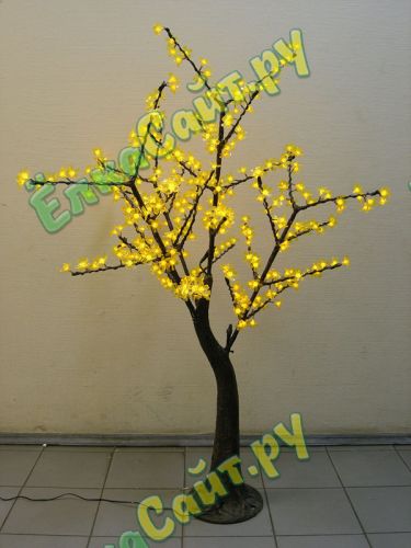 Светодиодное дерево Сакура 1.5 м., 384 желтых диодов с керамическим стволом - GD SHF15 Y фото 2