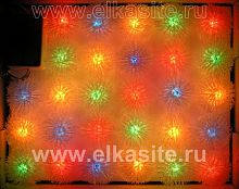 Электрогирлянда Ёжики белые 28 разноцветных ламп - WL 28L01-RGB