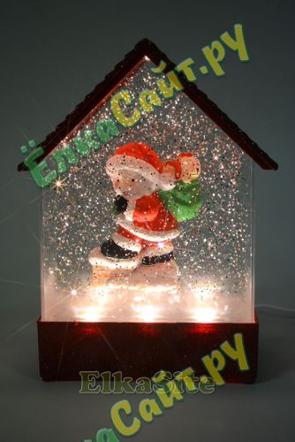 Декоративный светильник Домик «Дед мороз с подарками» - S0002 фото 3