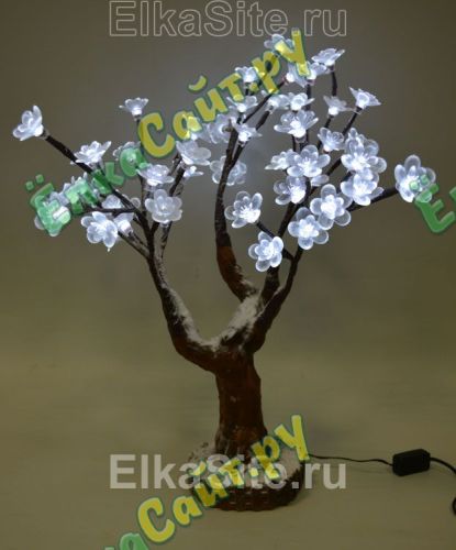 Светодиодное деревце Сакура Заснеженная 50см, 50 белых цветков - 11.MHC.50 W