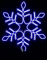 Светодиодная снежинка 57см. (гибкий Neon SMD синий, статика) - 9212-57B