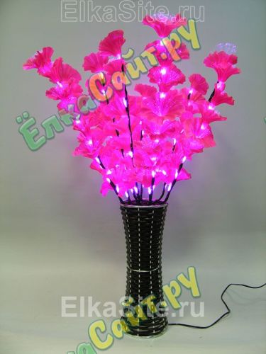 Цветы в корзине 90см, 80 ярких диодов, розовый цвет - GD CVK09 PI фото 3