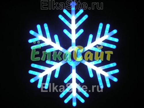Светодиодная снежинка 60см. LED синие и белые лучи - WL 06.05T.L BL-WH