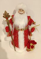 Дед Мороз в красной шубе и белой шапке 50 см. - 84673
