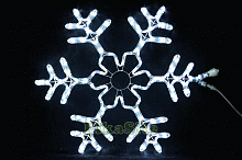 Новогодняя световая Снежинка 60см. (дюралайт холодно-белый 11м. +FLASHw) - LN 7062 WF