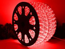 Дюралайт 13 мм. круглый 3600 светодиодов, цвет красный 100м. 24V - GR-RL-R2W-LED-R-24V