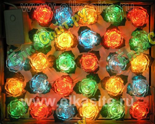 Гирлянда Цветочки 28 разноцветных ламп - 28L03-RGB фото 2