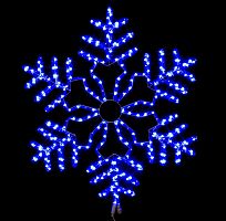Новогодняя световая Снежинка 86см. (дюралайт 11м. синий +FLASH) - WL 9105-86B