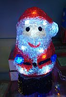 Акриловая фигура Дед мороз 20см., 20 холодных белых LED-огней - 20-5