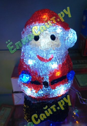 Акриловая фигура Дед мороз 20см., 20 холодных белых LED-огней - 20-5