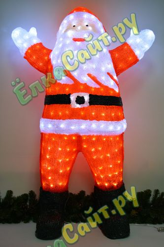 Светящийся Дед мороз 127см., акриловый, холодные белые LED-огни - LN J3-05 W