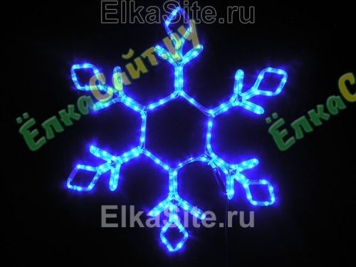 Новогодняя световая Снежинка 65см. (дюралайт 5м. синий +Flash) - SNLED-65FL-BL фото 6