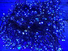 Гирлянда нить Роса 30м. 1000 синих диодов, с мерцание, зеленый провод - L-BP-1000WW-7