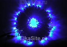 Электрогирлянда уличная 100 больших синих диодов 10м. 5+1FLASH - LN LED100FGS-BL-BK