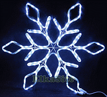 Новогодняя световая Снежинка 67см. (дюралайт белый +FLASHw) - WL 7230-67W