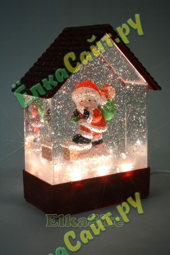 Декоративный светильник Домик «Дед мороз с подарками» - S0002 фото 5