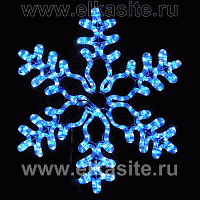 Новогодняя световая Снежинка 85см. (дюралайт 18м. белый, синий) - WL 9108-86BW