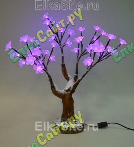 Светодиодное деревце Сакура Заснеженная 50см, 50 фиолетовых цветков - 11.MHC.50 LI