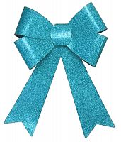 Новогодняя игрушка Бант глянцевый 32см. цвета: голубой. серебро