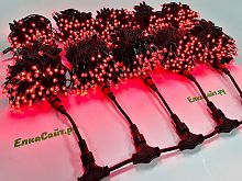 Гирлянда Клип Лайт Спайдер 5х20м. 1000 красных диодов, с мерцанием, черный каучук IP65