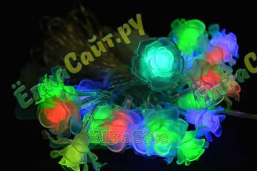 Гирлянда 4.5м. разноцветные Цветочки Хамелеон 20 диодов - JLQ-40LED-6 фото 3